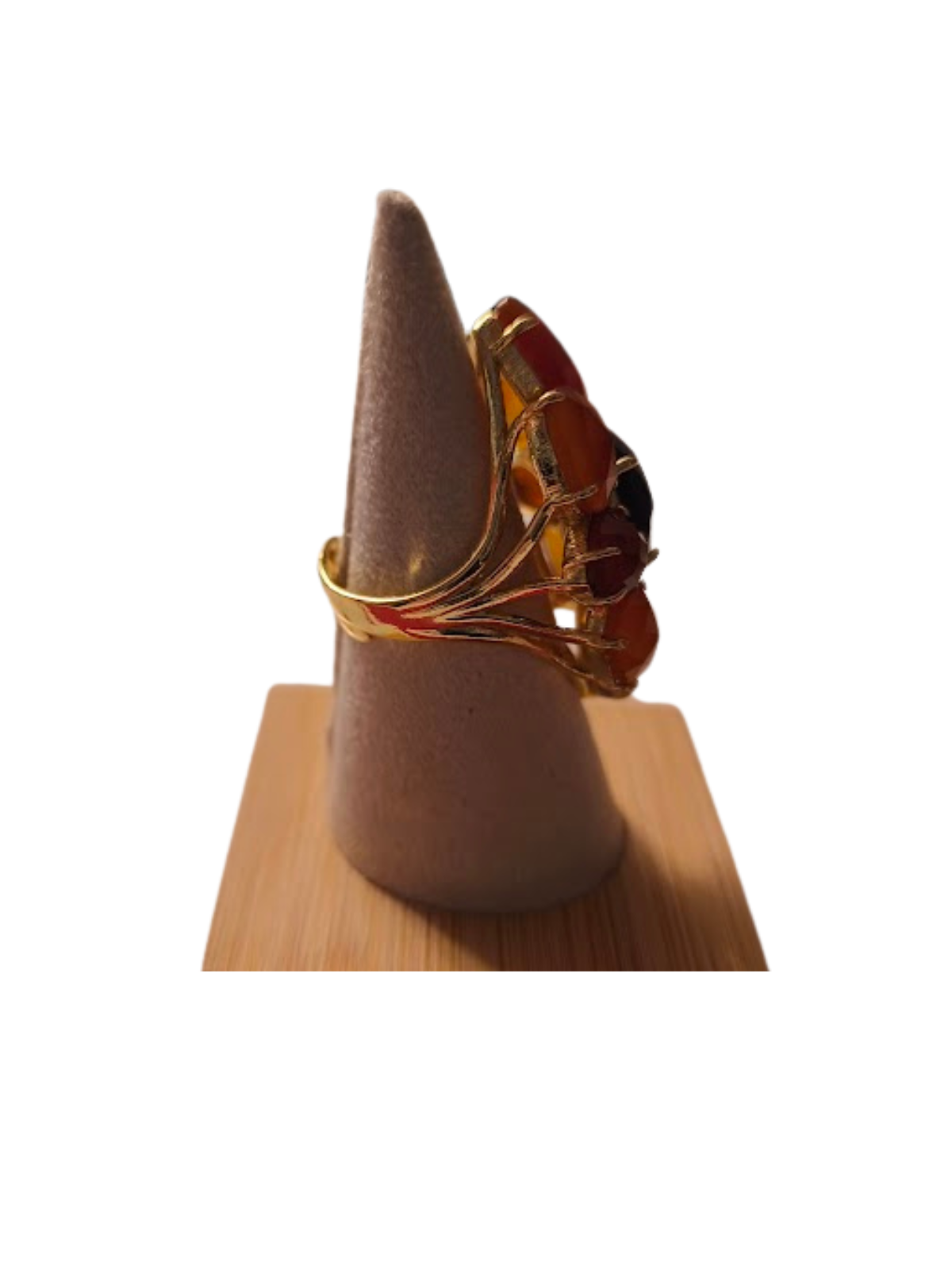 Bague femme pierres naturelles orange et bleue l 3 vue de dos l Tilleulmenthe mode boutique de vêtements femme en ligne