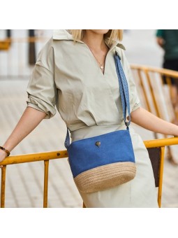 Sac femme bleu Le Voyage en panier l 1 vue porté l Tilleulmenthe mode boutique de vêtements femme en ligne