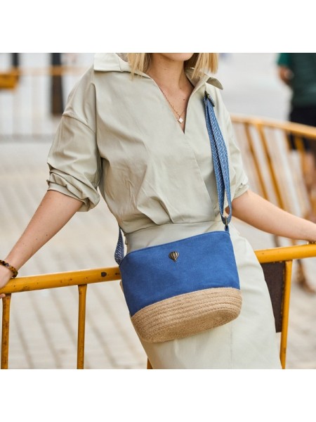 Sac femme bleu Le Voyage en panier l 1 vue porté l Tilleulmenthe mode boutique de vêtements femme en ligne