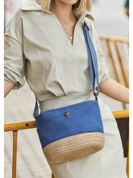 Sac femme bleu Le Voyage en panier l 1 vue porté l Tilleulmenthe mode boutique de vêtements femme en ligne