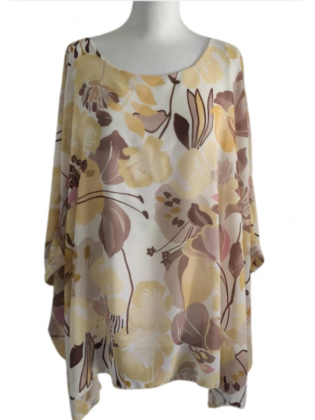 Blouse grande taille jaune à fleurs  l 4 vue couleur jaune l Tilleulmenthe mode boutique de vêtements femme en ligne