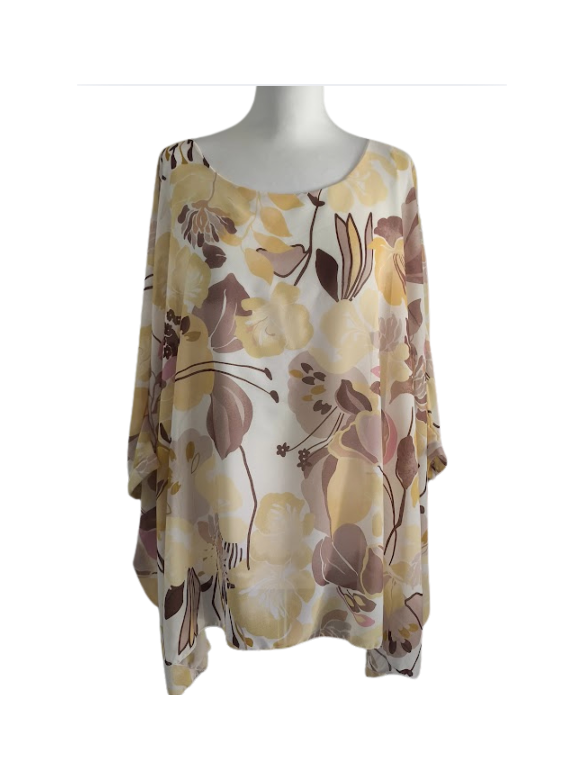 Blouse grande taille jaune à fleurs  l 4 vue couleur jaune l Tilleulmenthe mode boutique de vêtements femme en ligne