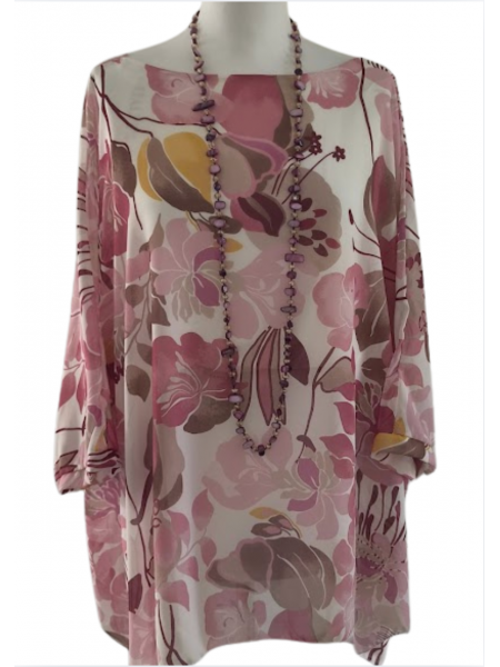 Blouse à fleurs rose coupe ample femme l 2 vue couleur rose l Tilleulmenthe mode boutique de vêtements femme en ligne