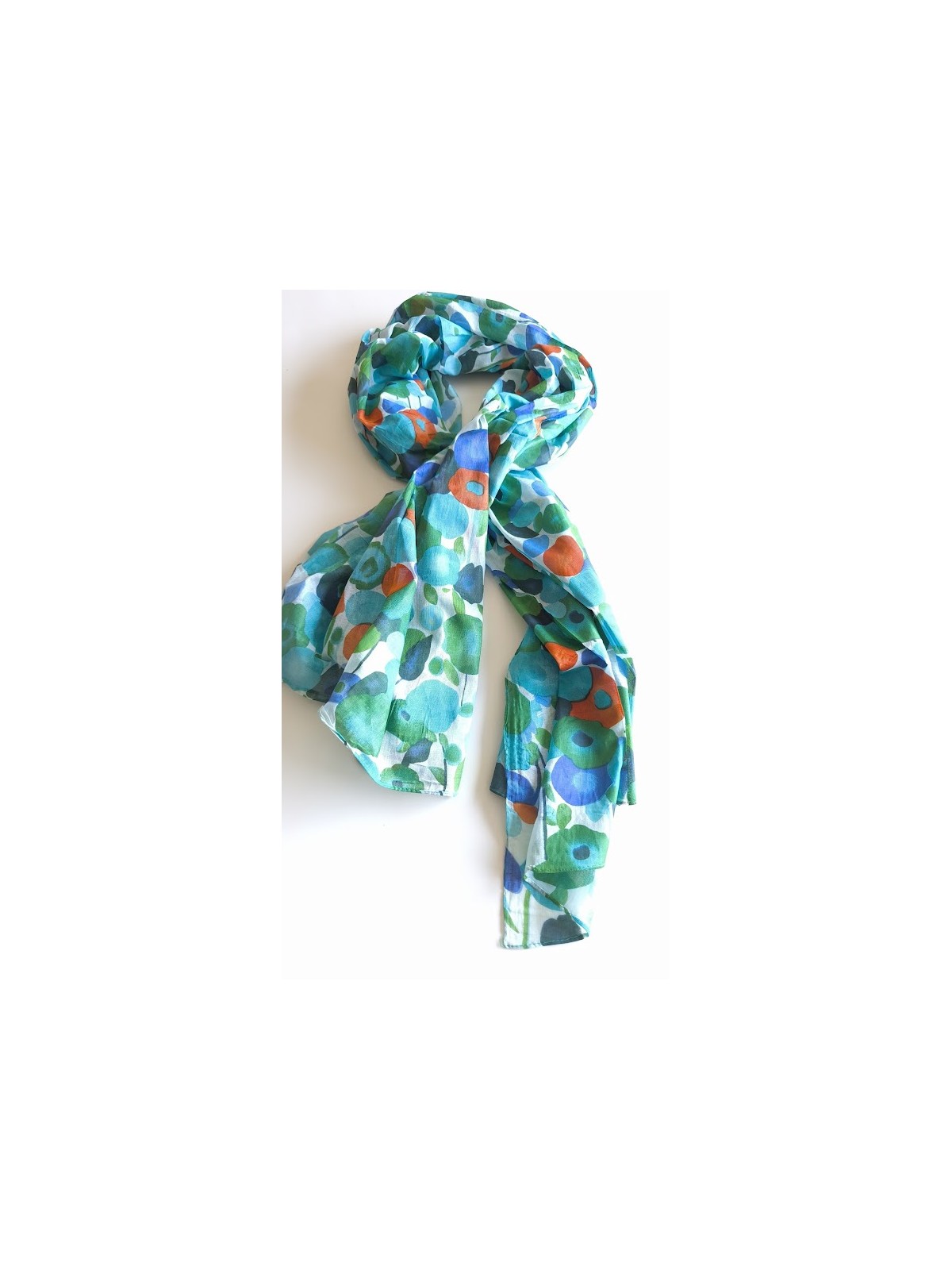 Foulard vert à fleurs l 1 vue de face l Tilleulmenthe mode boutique de vêtements femme en ligne