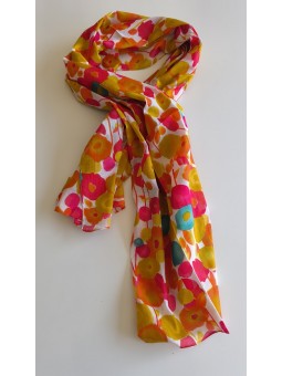 Foulard moutarde à fleurs pour femme l 3 vue couleur moutarde l Tilleulmenthe mode boutique de vêtements femme en ligne