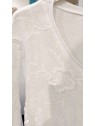 Haut à fleurs blanches encolure arrondie l 2 vue de près l Tilleulmenthe mode boutique de vêtements femme en ligne