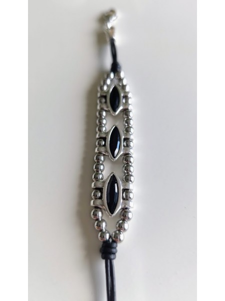 Bracelet femme cuir réglable et plaqué argent l 2 vue détails l Tilleulmenthe mode boutique de vêtements femme en ligne