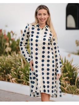 Robe à pois 100% Coton Isla Bonita l 1 vue portée l Tilleulmenthe mode boutique de vêtements femme en ligne
