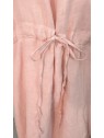 Robe cintrée femme rose en lin l 3 vue rapprochée l Tilleulmenthe mode boutique de vêtements femme en ligne