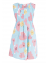 Robe bleue à fleurs rose et jaune l 3 vue imprimés fleurs l Tilleulmenthe mode boutique de vêtements femme en ligne