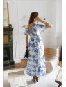 Robe longue grande taille femme bleu et blanche l 2 vue de dos l Tilleulmenthe mode boutique de vêtements femme en ligne