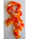 Foulard orange à fleurs beige l 1 vue de face l Tilleulmenthe mode boutique de vêtements femme en ligne