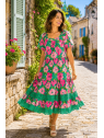 Robe à motifs 100% Coton colorée l 1 vue portée l Tilleulmenthe mode boutique de vêtements femme en ligne